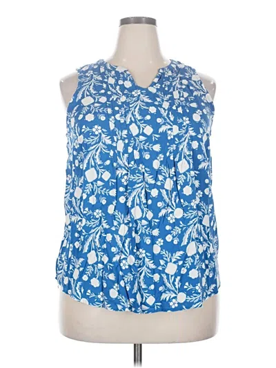 Pre-owned Croft & Barrow Sleeveless Blouse In Blue