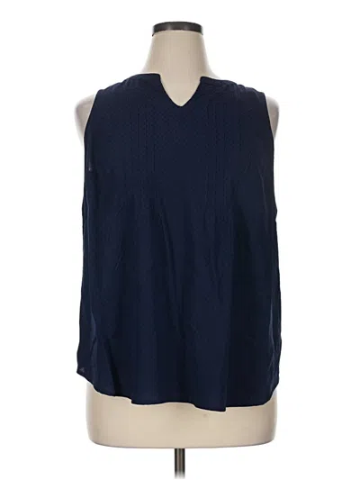 Pre-owned Croft & Barrow Sleeveless Blouse In Blue