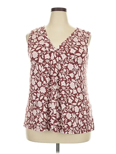 Pre-owned Croft & Barrow Sleeveless Blouse In Burgundy