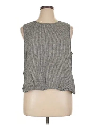 Pre-owned Croft & Barrow Sleeveless Blouse In Gray
