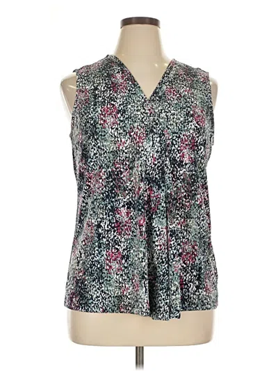 Pre-owned Croft & Barrow Sleeveless Blouse In Gray