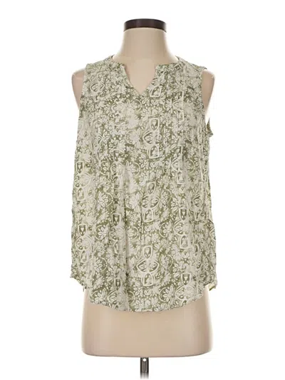 Pre-owned Croft & Barrow Sleeveless Blouse In Green