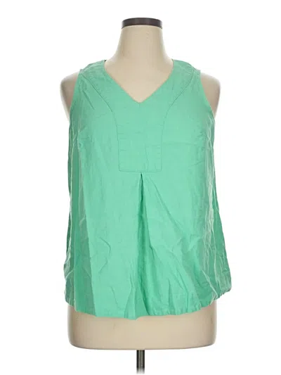Pre-owned Croft & Barrow Sleeveless Blouse In Green