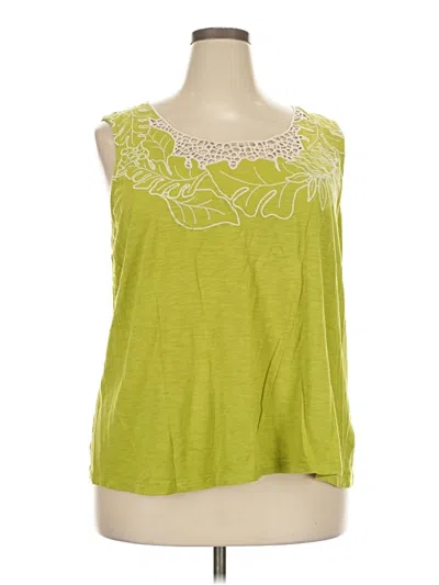 Pre-owned Croft & Barrow Sleeveless Blouse In Green