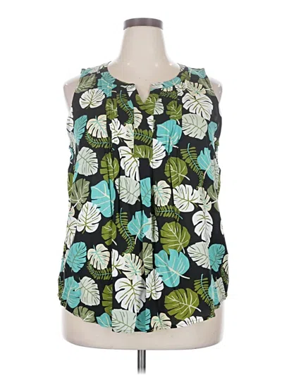 Pre-owned Croft & Barrow Sleeveless Blouse In Green