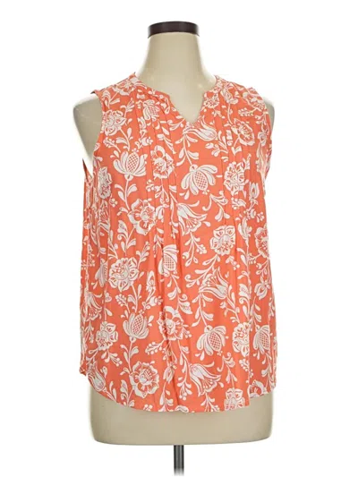 Pre-owned Croft & Barrow Sleeveless Blouse In Orange