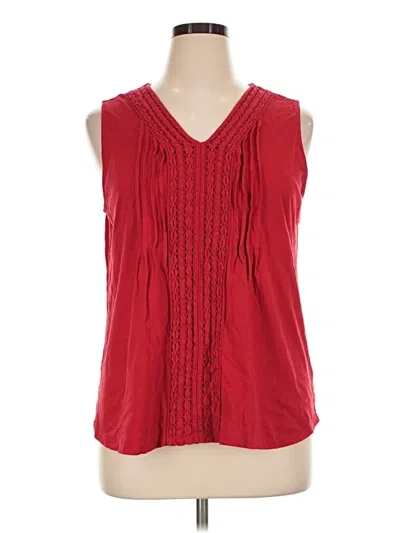 Pre-owned Croft & Barrow Sleeveless Blouse In Red