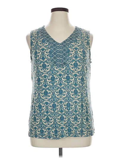 Pre-owned Croft & Barrow Sleeveless Blouse In Teal