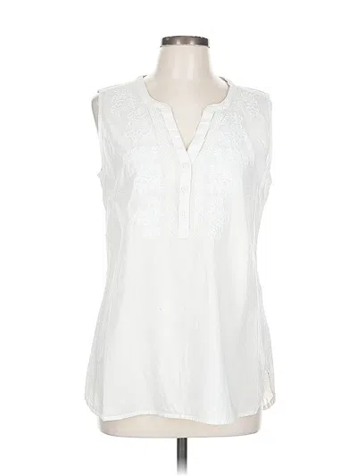 Pre-owned Croft & Barrow Sleeveless Blouse In White