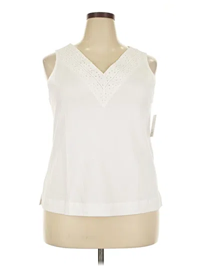 Pre-owned Croft & Barrow Sleeveless Blouse In White