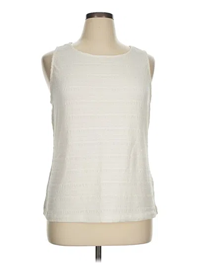 Pre-owned Croft & Barrow Sleeveless Blouse In White