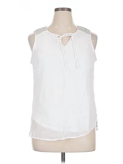 Pre-owned Croft & Barrow Sleeveless Blouse In White