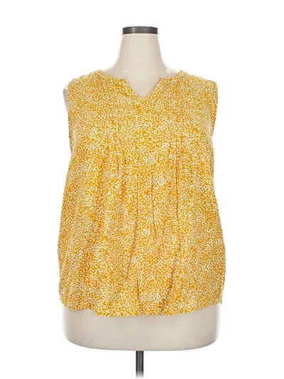 Pre-owned Croft & Barrow Sleeveless Blouse In Yellow