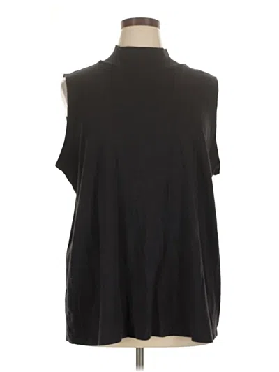 Pre-owned Croft & Barrow Sleeveless Button Down Shirt In Black