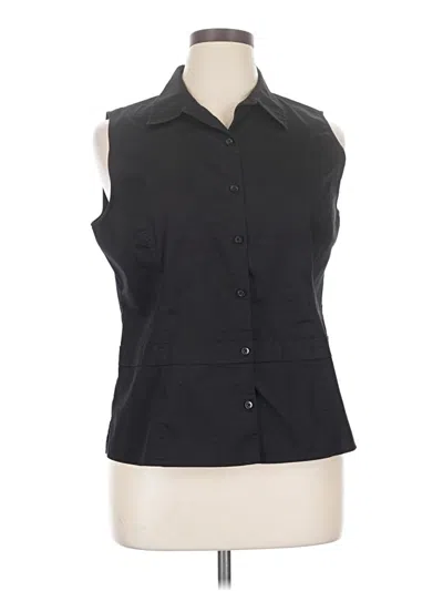 Pre-owned Croft & Barrow Sleeveless Button Down Shirt In Black