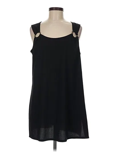 Pre-owned Croft & Barrow Sleeveless Top Black Cold Shoulder Neckline Tops