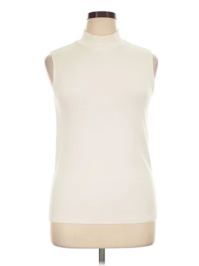Pre-owned Croft & Barrow Sleeveless Top Ivory Turtleneck Tops