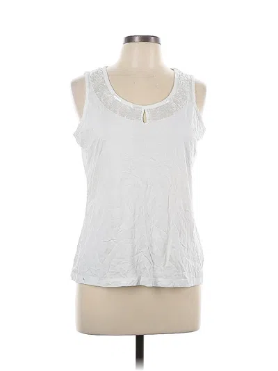 Pre-owned Croft & Barrow Sleeveless Top White Scoop Neck Tops