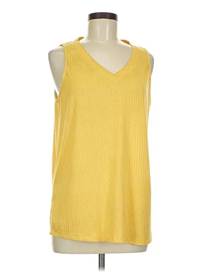 Pre-owned Croft & Barrow Sleeveless Top Yellow Halter Neckline Tops