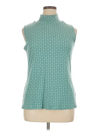 Pre-owned Croft & Barrow Sleeveless Turtleneck In Teal