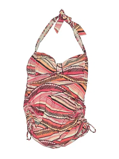 Pre-owned Croft & Barrow Swimsuit Top Pink Print Pattern Swimwear