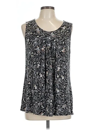 Pre-owned Croft & Barrow Tank Top Black Tie Neck Tops