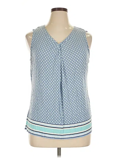 Pre-owned Croft & Barrow Tank Top Blue Halter Neckline Tops