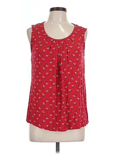 Pre-owned Croft & Barrow Tank Top Red Tie Neck Tops