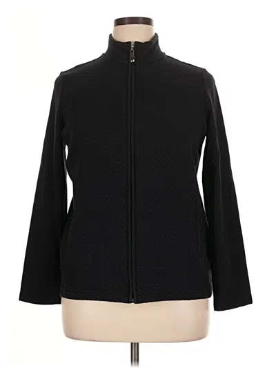 Pre-owned Croft & Barrow Track Jacket In Black