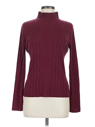Pre-owned Croft & Barrow Turtleneck Sweater In Burgundy