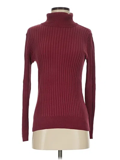 Pre-owned Croft & Barrow Turtleneck Sweater In Burgundy