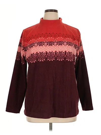 Pre-owned Croft & Barrow Turtleneck Sweater In Burgundy