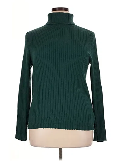 Pre-owned Croft & Barrow Turtleneck Sweater In Green