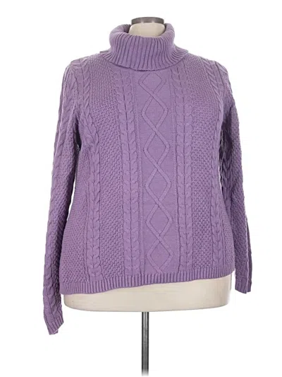 Pre-owned Croft & Barrow Turtleneck Sweater In Purple