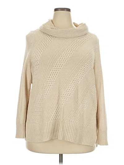 Pre-owned Croft & Barrow Turtleneck Sweater In Tan