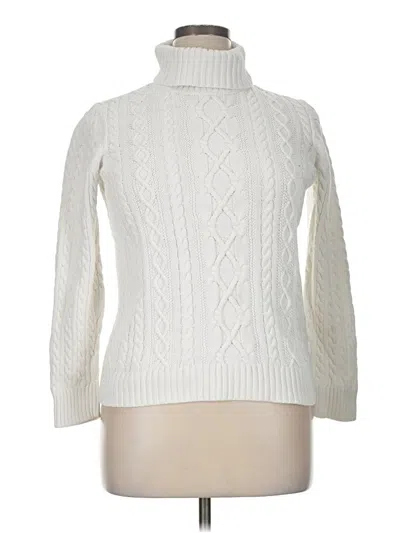 Pre-owned Croft & Barrow Turtleneck Sweater In White