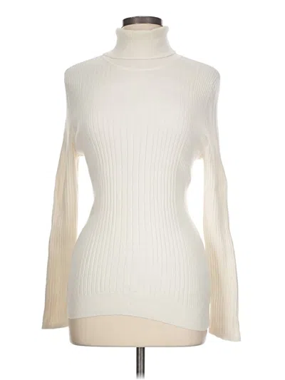 Pre-owned Croft & Barrow Turtleneck Sweater In White
