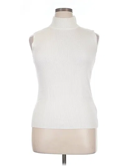 Pre-owned Croft & Barrow Turtleneck Sweater In White