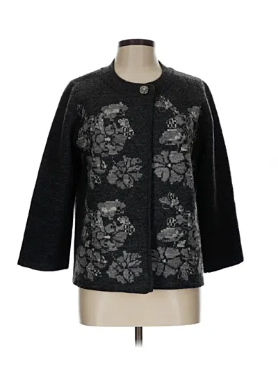 Pre-owned Croft & Barrow Wool Cardigan Sweater In Black