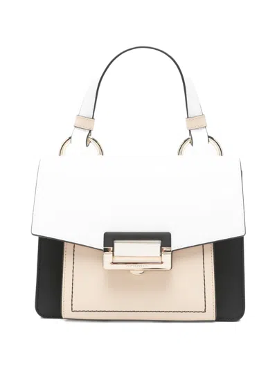 Cromia Colour-block Leather Tote Bag In White
