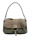 Cromia Ermione Crocodile-effect Shoulder Bag In Green