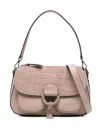 Cromia Ermione Crocodile-embossed Tassel Shoulder Bag In Pink
