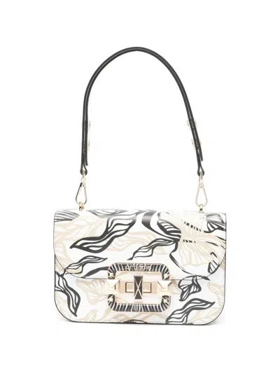 Cromia Graphic-print Leather Cross Body Bag In White