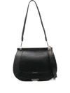 Cromia Half-moon Leather Satchel In Black