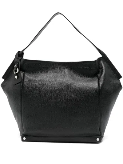 Cromia Heart-detail Leather Tote Bag In Black