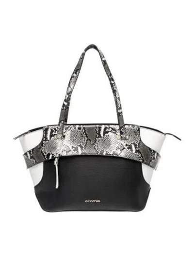 Pre-owned Cromia Leather Shoulder Bag In Black