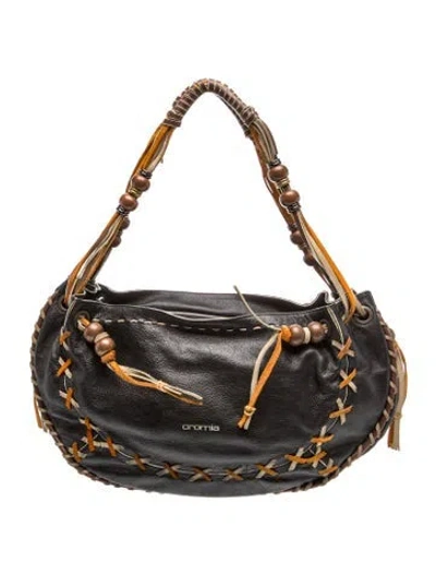 Pre-owned Cromia Leather Shoulder Bag In Black