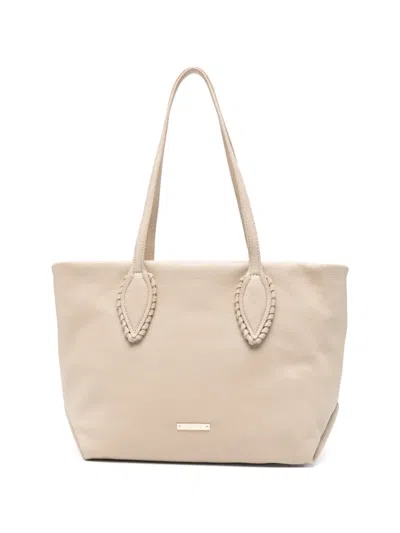 Cromia Reef Whipstitch-trim Leather Tote Bag In Blue