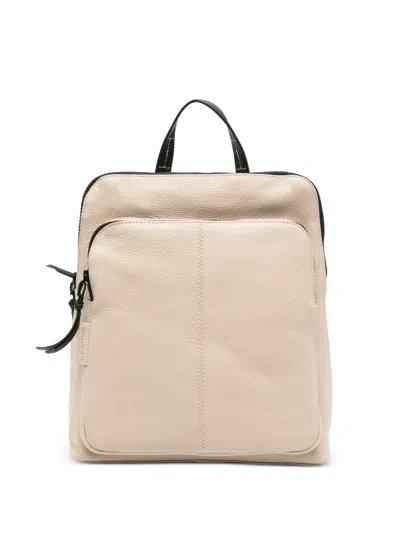 Cromia Savana Street Grained Leather Backpack In Neutral