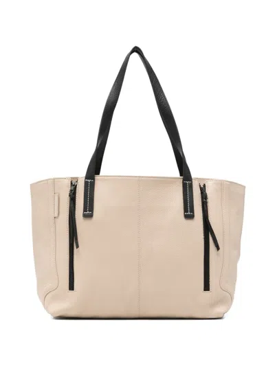 Cromia Savana Street Grained-leather Tote Bag In Neutral